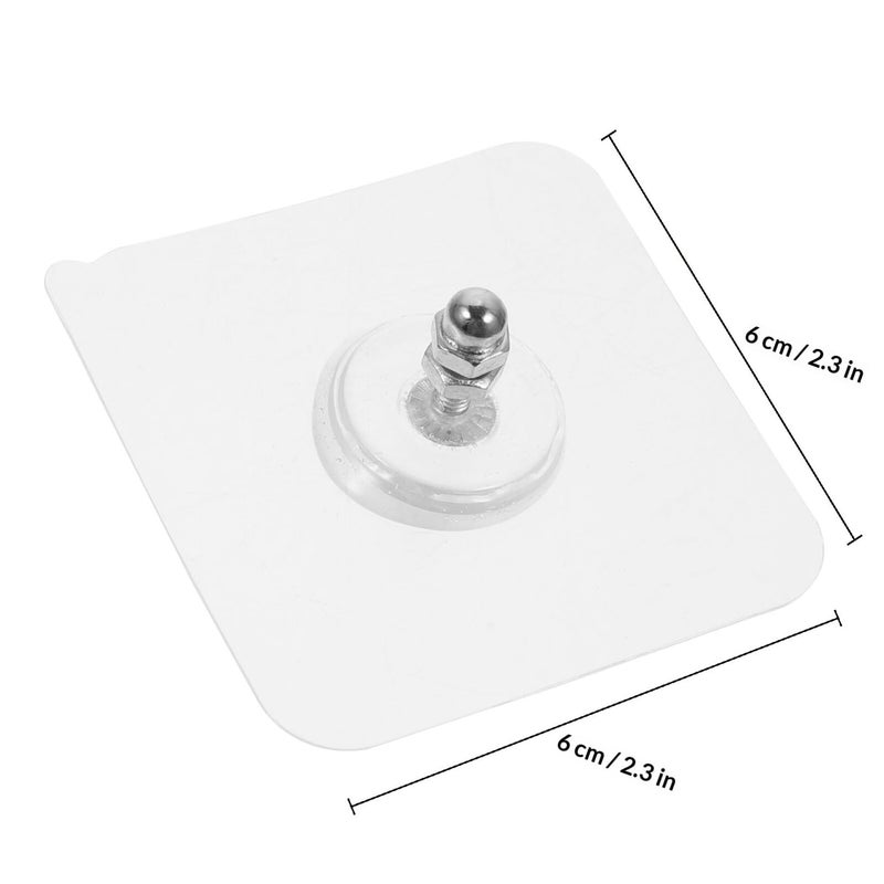 No Drill Wall Hooks Heavy Duty 20pcs 16mm Screws 6x6cm Adhesive Pads for Towels Bathroom Kitchen - Image 3