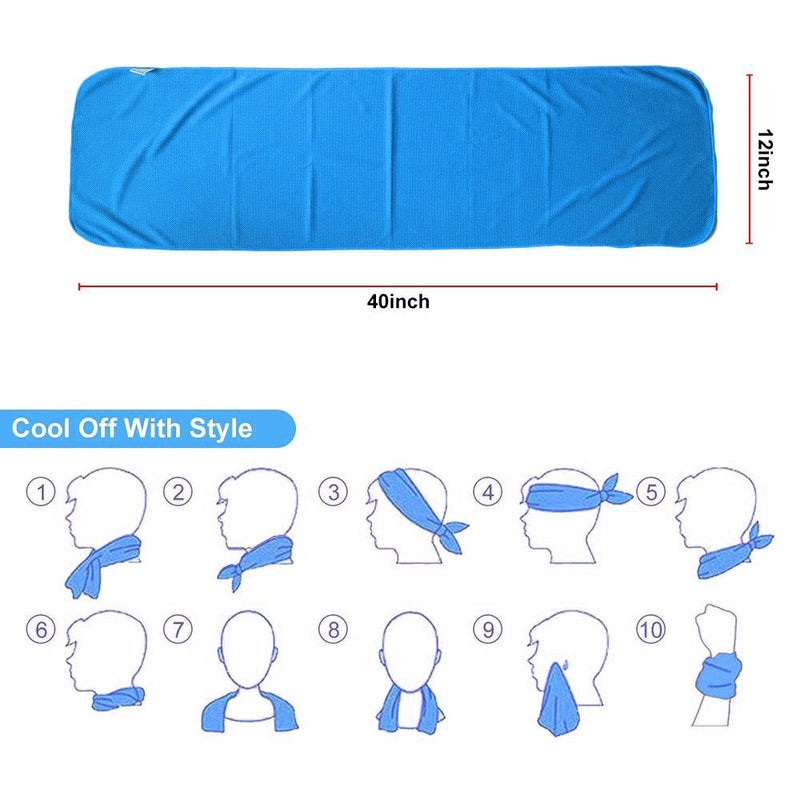Sukeen [4 Pack] Cooling Towel (40"x12"),Ice Towel,Soft Breathable Chilly Towel,Microfiber Towel for Yoga,Sport,Running,Gym,Workout,Camping,Fitness,Workout & More Activities - Image 3