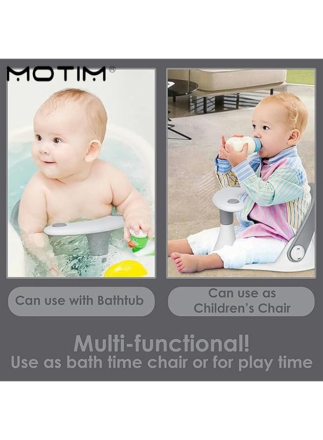 Motim Baby Bath Seat Infant Bathtub Portable Chair With Non Slip Soft Seat Spray Designed Portable Baby Bathtub Seat Adjustable & Foldable Backrest Support Secure Suction Cups - Image 4