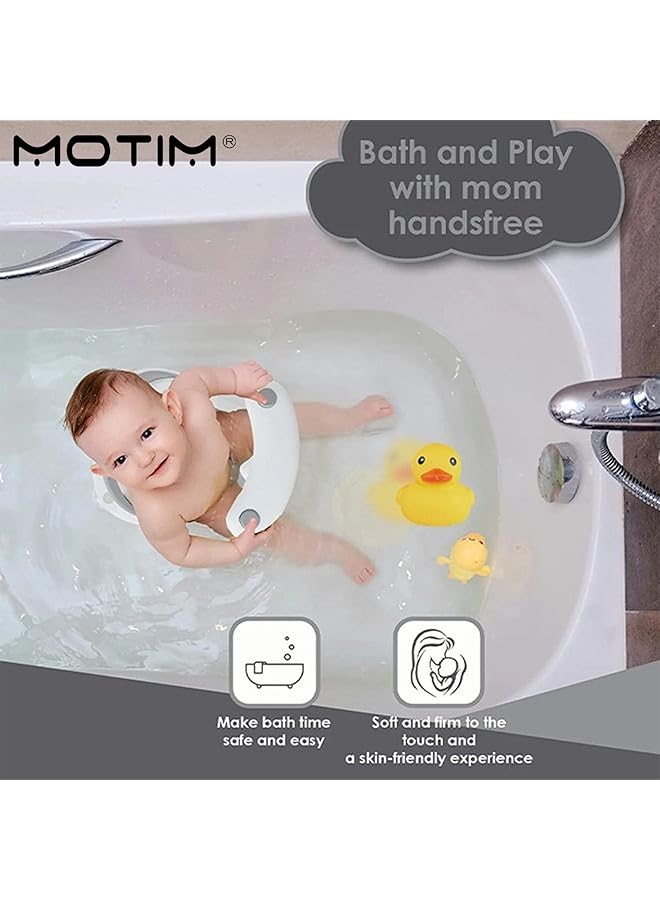 Motim Baby Bath Seat Infant Bathtub Portable Chair With Non Slip Soft Seat Spray Designed Portable Baby Bathtub Seat Adjustable & Foldable Backrest Support Secure Suction Cups - Image 2