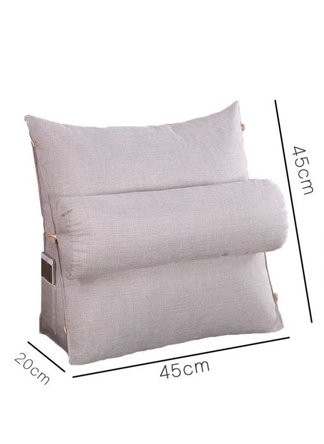 Generic - Nordic Triangle Sofa Cushion Adjustable Chair Backrest Pillow Bed Cloud Cushions Triangle Backrest Silver Gray - Image 1