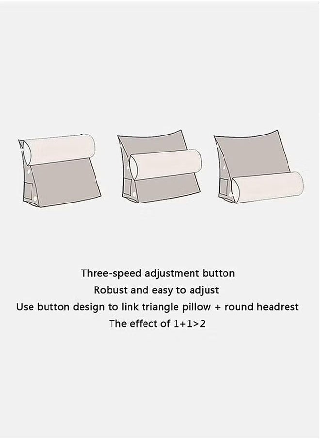 Generic - Nordic Triangle Sofa Cushion Adjustable Chair Backrest Pillow Bed Cloud Cushions Triangle Backrest Silver Gray - Image 1