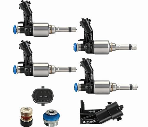 IXGKHC 4PCS GAS Naturally Aspirated Fuel Injectors Replacement for Hyundai Accent Veloster Kia Rio 16L 20122017 OE FJ1123 353102B130 353102B110 Improves Engine Performance Fuel Efficiency - Image 1
