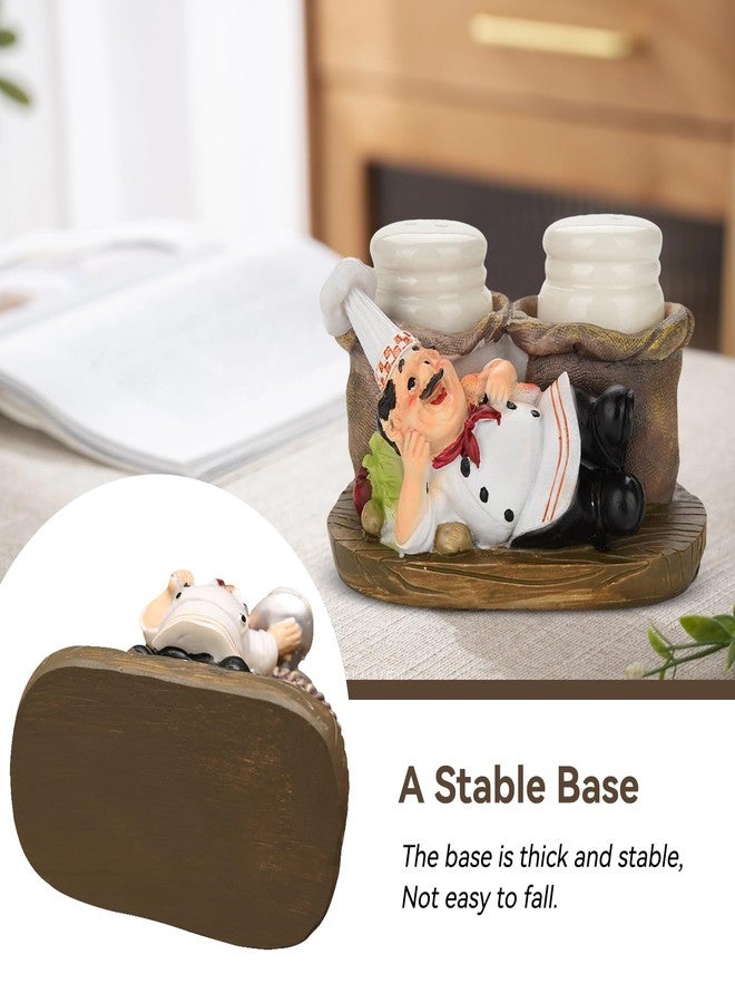 Agatige Salt and Pepper Shakers Set, Resin Chef Decorative Statue Spice Organizer Funny Chef Ornament Spice Jars Holder with Chef Figurines Holder for Family, Kitchen, Restaurant, Cafe, Bakery(#C) - Image 5
