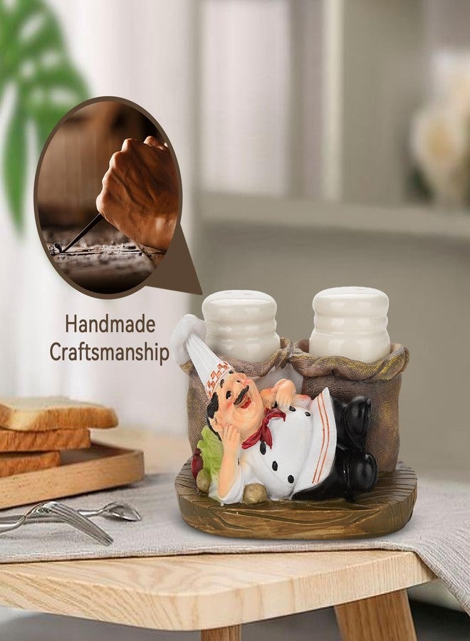 Agatige Salt and Pepper Shakers Set, Resin Chef Decorative Statue Spice Organizer Funny Chef Ornament Spice Jars Holder with Chef Figurines Holder for Family, Kitchen, Restaurant, Cafe, Bakery(#C) - Image 4