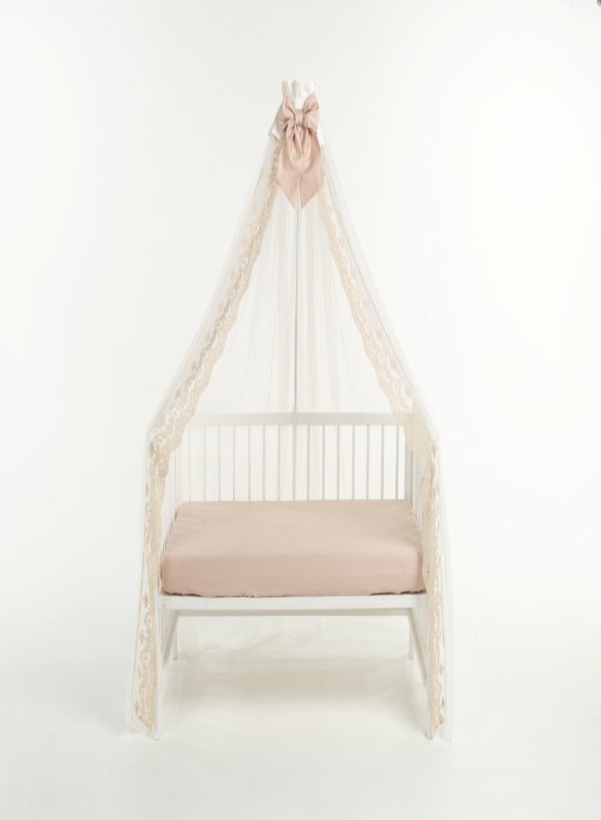 Monnet Baby Crib Canopy - French Lace Cream: Elegant Nursery Decor and Mosquito Net for Baby's Sleep - Stylish, Safe, and Breathable - Premium Quality, Adjustable, Easy Installation  - Image 1