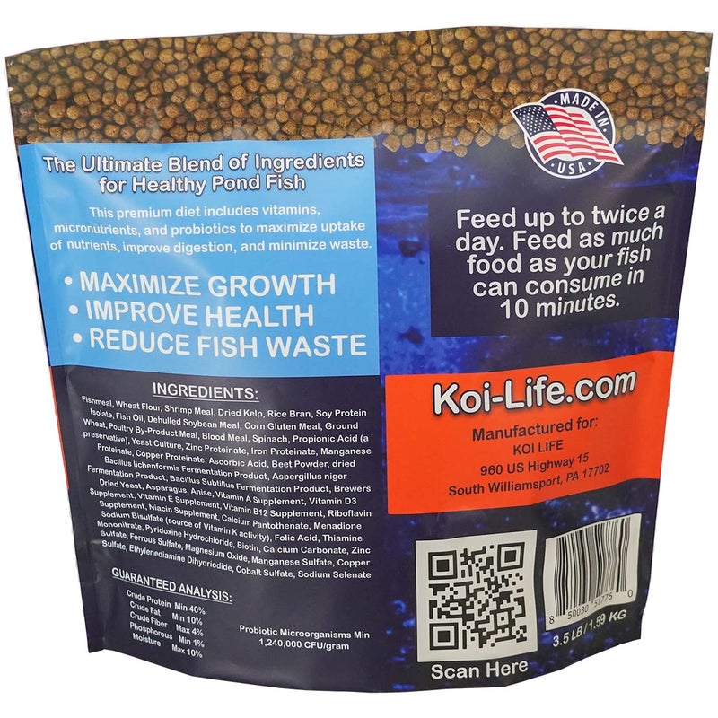Pond Fish Food Probiotic Blend | 3.5 lb Floating Pellets for Koi & Goldfish | Premium Food in a Resealable Foil Pouch for Freshness - Image 5