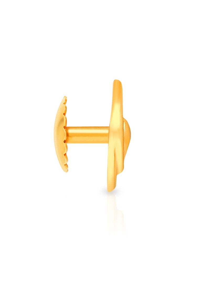 Malabar Gold and Diamonds 22k 916 Purity Gold Studs Earrings for Girls DZER393Y  - Image 2