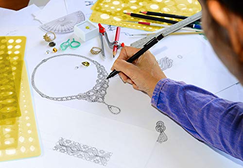 Traceease Jewelry Designing Template Drafting Tools Gemstone Multi,Size Jewellery Stencil- Pack of 6 Pieces - Image 5