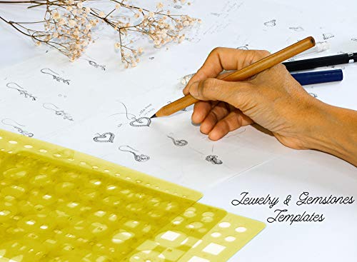 Traceease Jewelry Designing Template Drafting Tools Gemstone Multi,Size Jewellery Stencil- Pack of 6 Pieces - Image 4