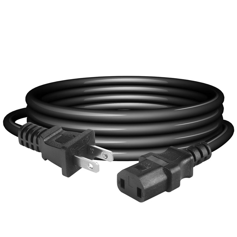 VSEER 2 Prong AC Power Cord UL SVT 18AWG 10A Power Cable Replacement - for PS4 Pro, Xbox One/Xbox 360 Slim / 360 E Power Supply Brick (6Feet, Black) - Image 5