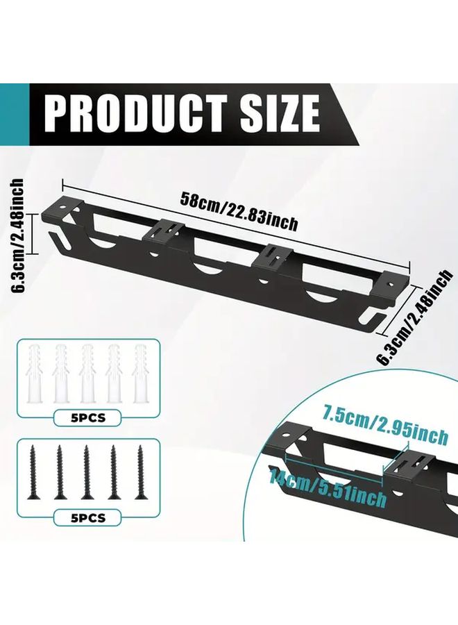 Heavy Duty Stainless Steel 2 Bay Grinder Holder Wall Mount Rack Garage Storage - Image 3