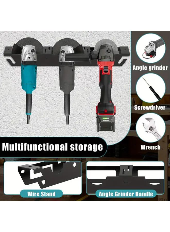 Heavy Duty Stainless Steel 2 Bay Grinder Holder Wall Mount Rack Garage Storage - Image 5