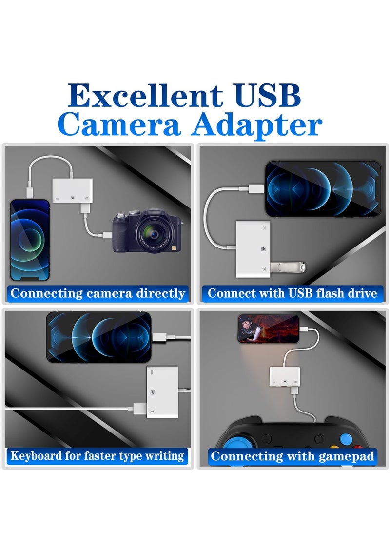 Generic - Lightning to RJ45 Ethernet Adapter for iPhone/iPad, 3 in 1 RJ45 Ethernet LAN Network Adapter with USB 3.0 Camera Adapter and Lightning Charge Port,Supports 100Mbps Ethernet Network - Image 1