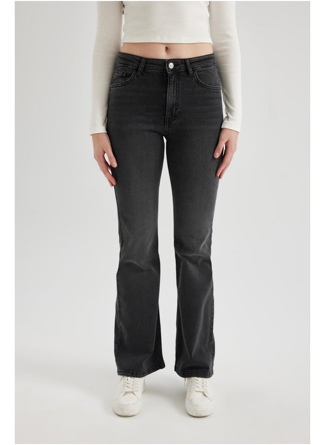 DeFacto - Woman Flare Fit Denim Trousers - Image 1