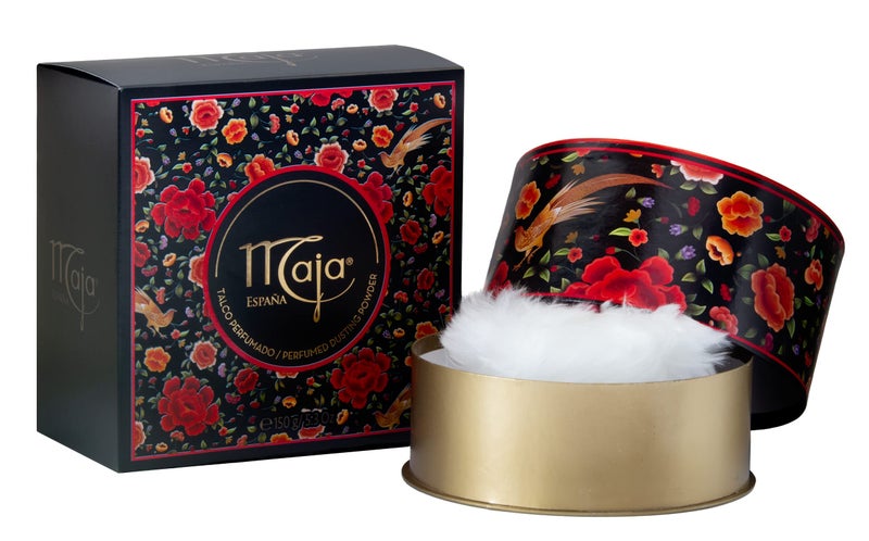 Maja Talcum Powder, Keeps Skin Dry and Fresh, White, 5.3 Oz, Box & Maja Extreme Moisture Body Lotion, Perfumed for Extra Dry Skin, with Almond Oil and Vitamin E, 2-Pack of 13.5 FL Oz each, 2 Bottles - Image 2