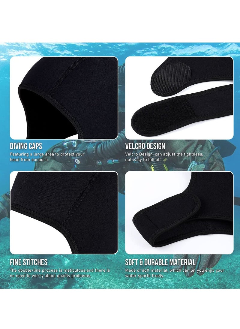 Generic Diving Hood, 2.5mm Neoprene Diving Hood Surf Cap, Stretchable Diving Cap with Chin Strap, Dive Cap Surfing Thermal Hood, for Kayaking Snorkeling Swimming Sailing Canoeing Water Sports - Image 3