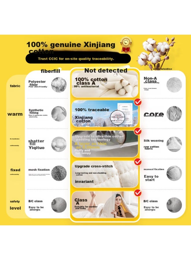 Sleephero Class A Antibacterial 100% Xinjiang Cotton Spring And Autumn Quilt, All-cotton Filling, 5.2 Jin, 220*240cm - Image 1
