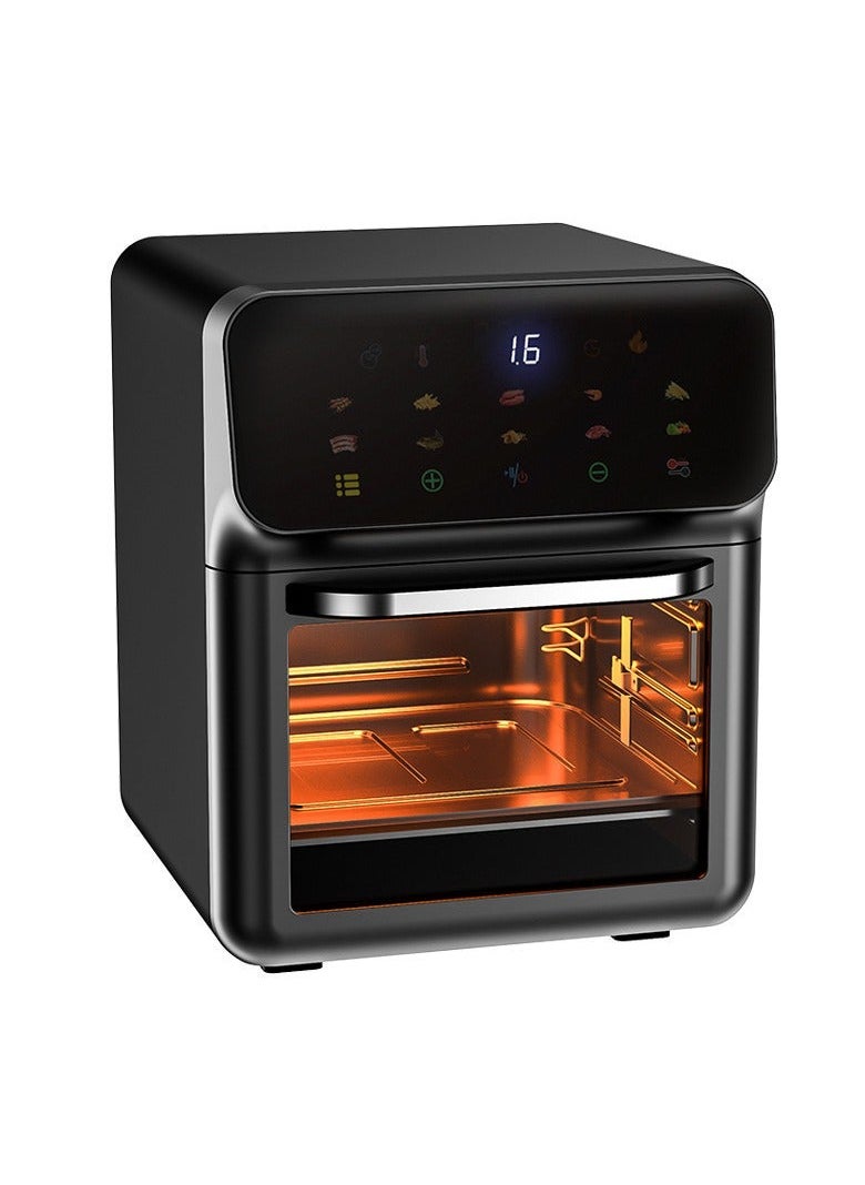 Captaintech Air Fryer 10 Litre with Timer Temperature Adjustable Control and 10 Food Preset Programmes 1350W, Touch Screen Air Fryer, Black  - Image 1