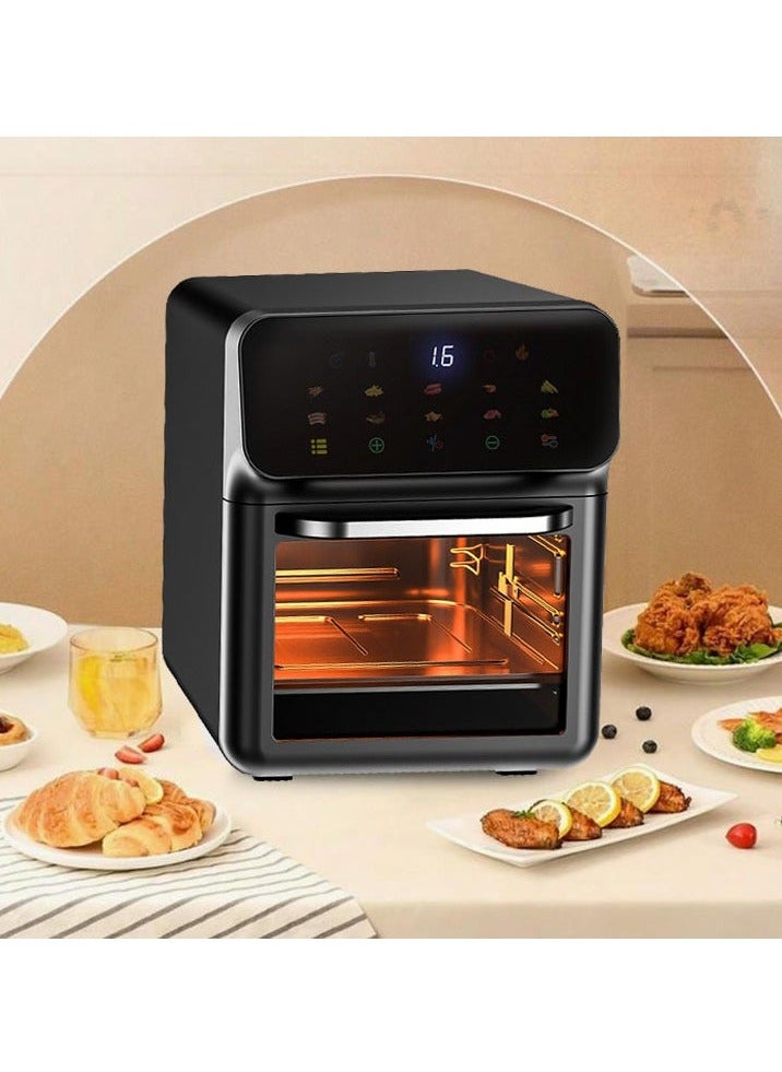 Captaintech Air Fryer 10 Litre with Timer Temperature Adjustable Control and 10 Food Preset Programmes 1350W, Touch Screen Air Fryer, Black  - Image 2