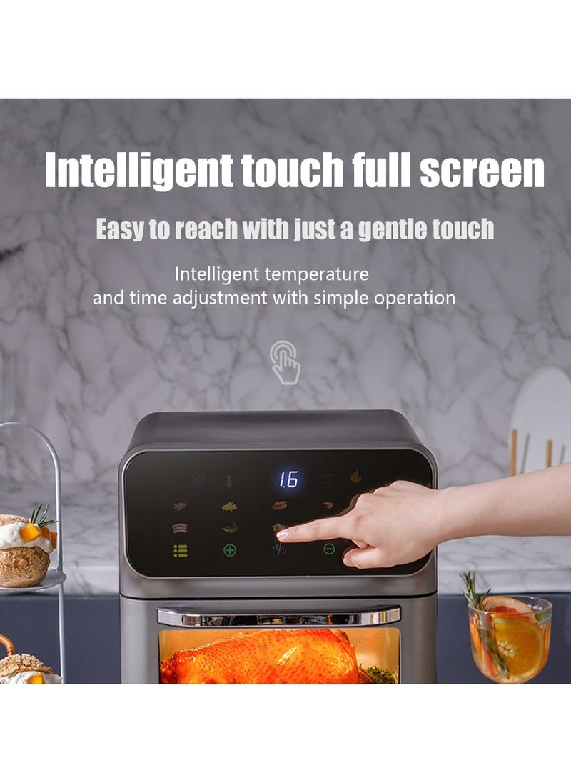 Captaintech Air Fryer 10 Litre with Timer Temperature Adjustable Control and 10 Food Preset Programmes 1350W, Touch Screen Air Fryer, Black  - Image 4