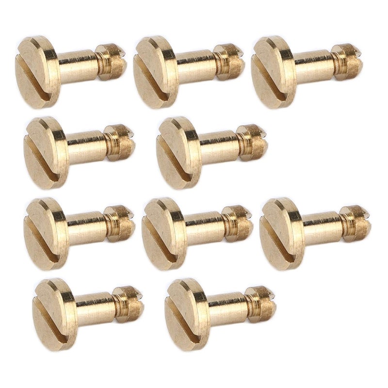 10 Sets Book Binding Screw, Round Screws Buttons Disassemble Sturdy Rivets Metal Nail Rivet Studs with 10 X Book Binding Screw for (6.5x7mm) - Image 1