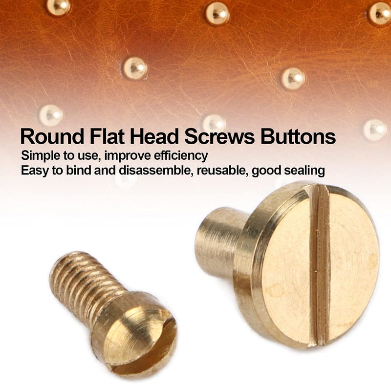 10 Sets Book Binding Screw, Round Screws Buttons Disassemble Sturdy Rivets Metal Nail Rivet Studs with 10 X Book Binding Screw for (6.5x7mm) - Image 5