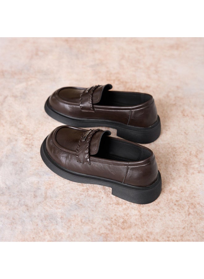 15MINS British Style Women's Little Leather Shoes Spring 2026 New French Loafers Single Shoes - Image 5