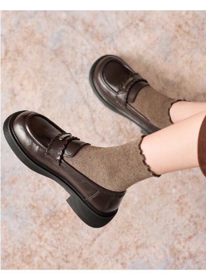 15MINS British Style Women's Little Leather Shoes Spring 2026 New French Loafers Single Shoes - Image 1