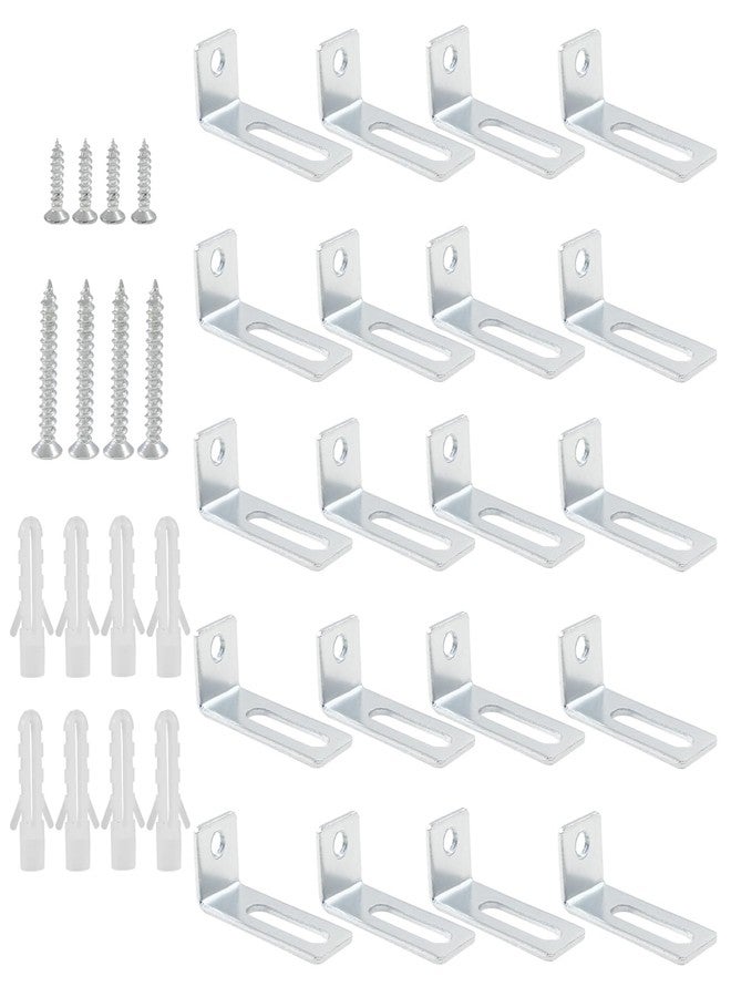 Bivethoi 20 Set Whiteboard Brackets Whiteboard Installation Hardware Kit Mounting Wall Hanging Brackets Include Hanger Supports, Screws, Expansion Tube for Hanging School Office Supplies,1.26x0.47in - Image 1