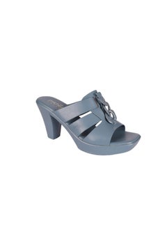 Michelle Morgan Michelle Morgan Ladies Cone Heel Square Toe Sandals 214RJ519 Blue  - Image 1