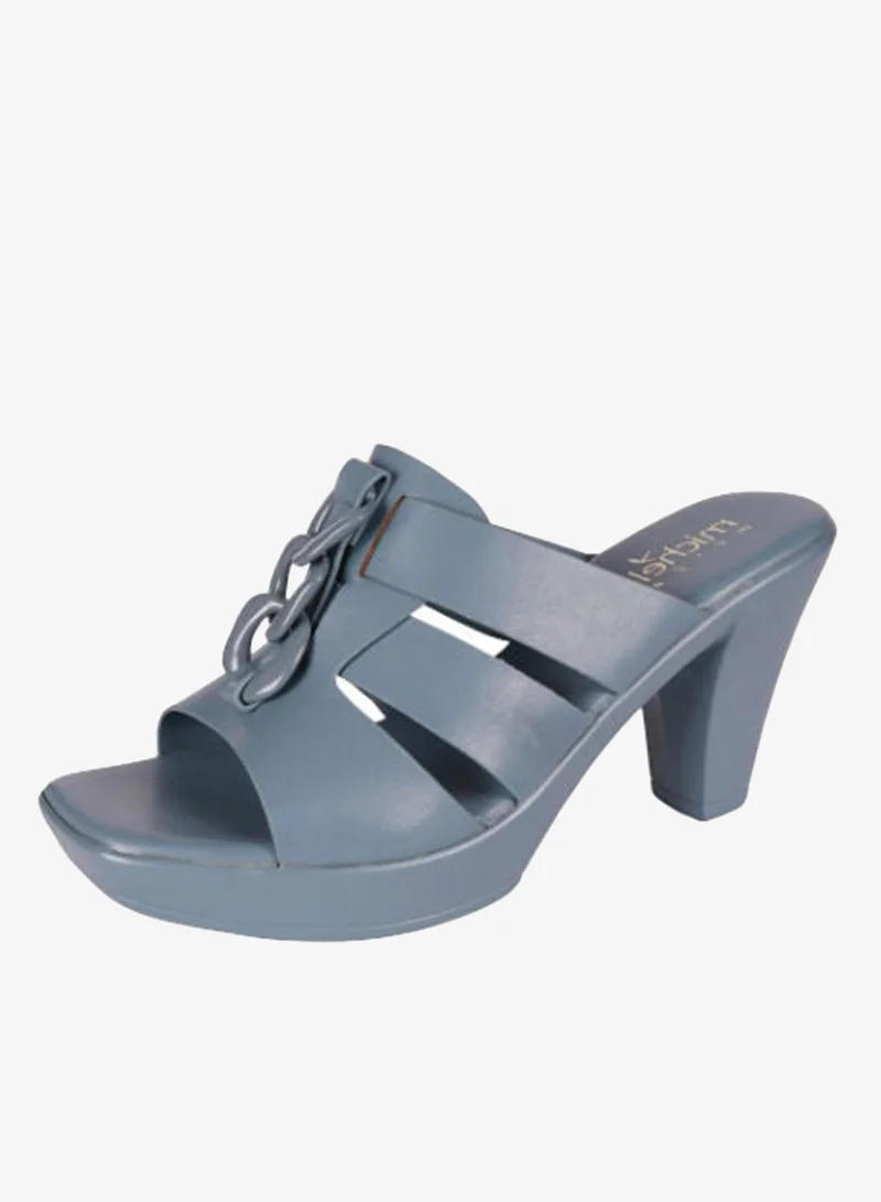 Michelle Morgan Blue Michelle Morgan Ladies Cone Heel Square Toe Sandals 214RJ519 Blue for Women | Best Price UAE