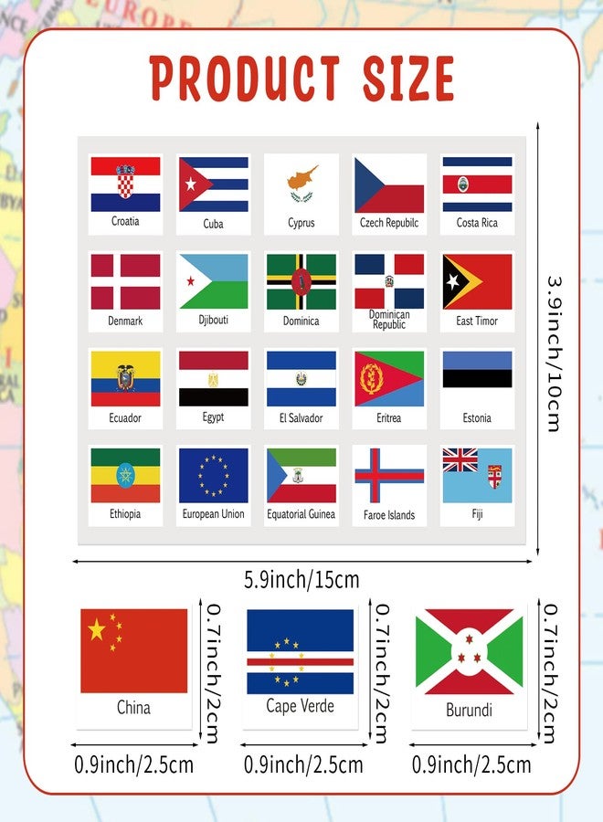Eaezerav 960 Pcs World Flag Stickers 192 World Country Flags Mini National Flag Stickers for School Planner Scrapbook Journal Passport Travel Decor - Image 2