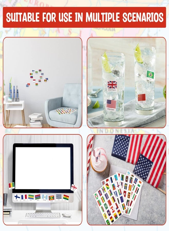 Eaezerav 960 Pcs World Flag Stickers 192 World Country Flags Mini National Flag Stickers for School Planner Scrapbook Journal Passport Travel Decor - Image 3