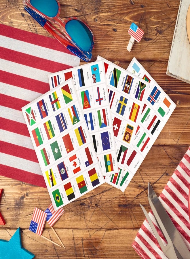 Eaezerav 960 Pcs World Flag Stickers 192 World Country Flags Mini National Flag Stickers for School Planner Scrapbook Journal Passport Travel Decor - Image 4