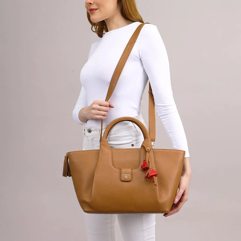 Da Milano Caramel Willow Top Handle Bag (L) for Women | Best Price UAE