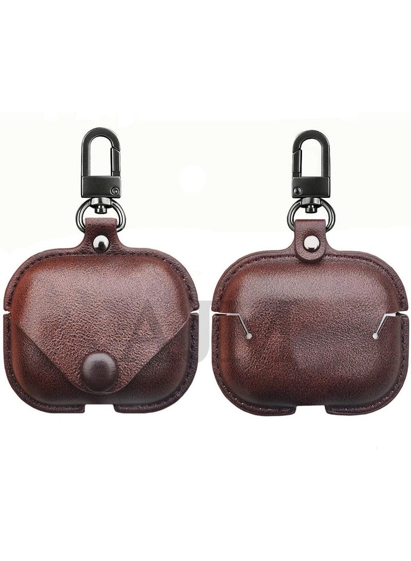 Leather Compatible with Anker Soundcore R50i NC/Anker P30i Case Cover, Leather Shockproof Protective Case Wireless Earbuds with Carabiner - Image 1