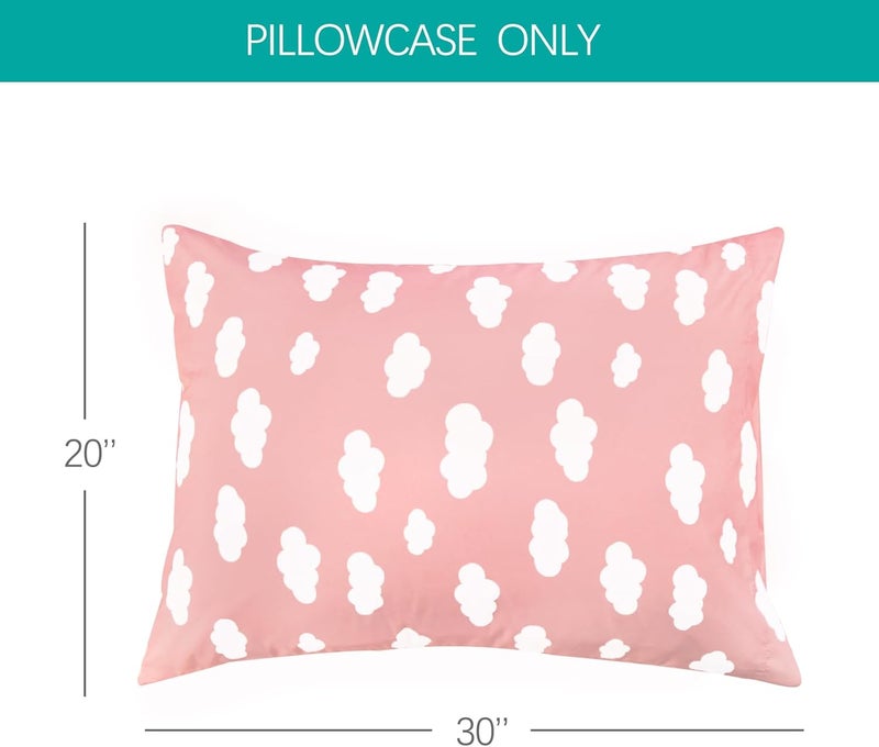 Biloban 3-Piece Toddler Sheet Set Microfiber, Toddler Bedding Set Includes Crib Mattress Sheet, Flat Sheet and Envelope Pillowcase, Silky Soft, Breathable and Lightweight, Pink Cloud - Image 5