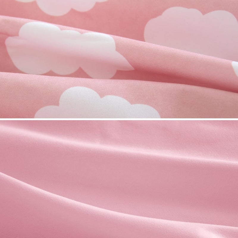 Biloban 3-Piece Toddler Sheet Set Microfiber, Toddler Bedding Set Includes Crib Mattress Sheet, Flat Sheet and Envelope Pillowcase, Silky Soft, Breathable and Lightweight, Pink Cloud - Image 4