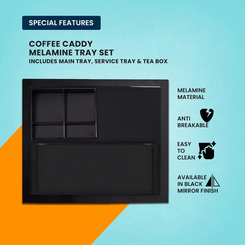 HS WORLD OF HORECA ESSENTIALS Coffee Caddy Tray Set - Coffee Station Organizer with Drawer and Removable Dividers, Ideal for K-Cup Pods, Coffee Creamer, Sugar Packets, Tea Bags, Perfect Countertop Coffee Bar Organizer for Office - Image 2