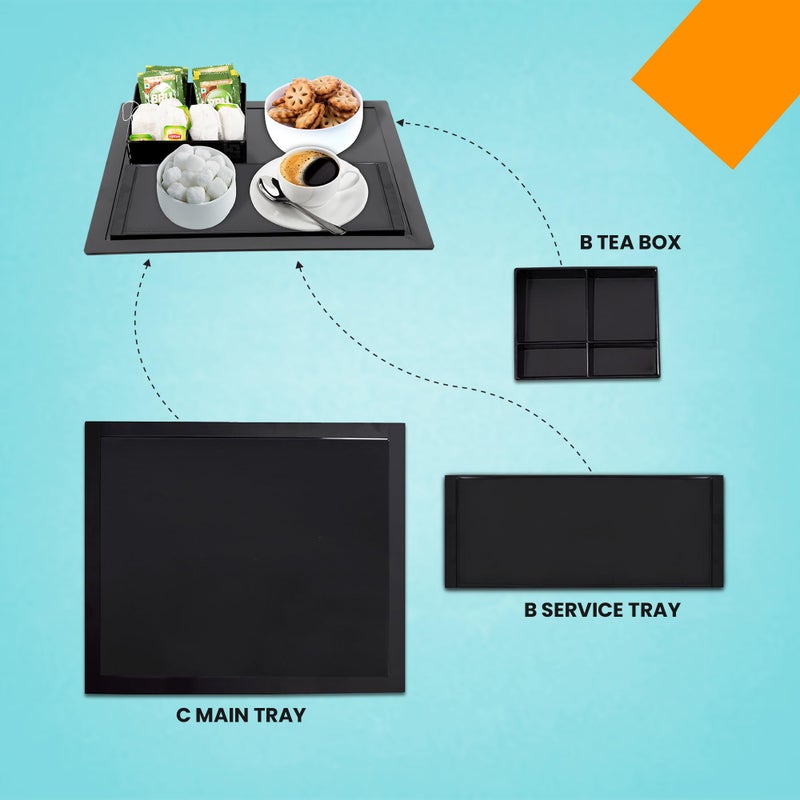 HS WORLD OF HORECA ESSENTIALS Coffee Caddy Tray Set - Coffee Station Organizer with Drawer and Removable Dividers, Ideal for K-Cup Pods, Coffee Creamer, Sugar Packets, Tea Bags, Perfect Countertop Coffee Bar Organizer for Office - Image 3