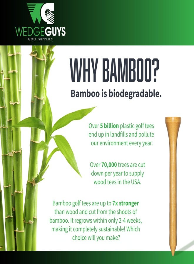 Wedge Guys Bamboo Golf Tees 2-3/4 Inch - 100pcs. - Stronger Than Wooden Golf Tees Biodegradable & Less Friction, PGA Professional Approved - Image 3