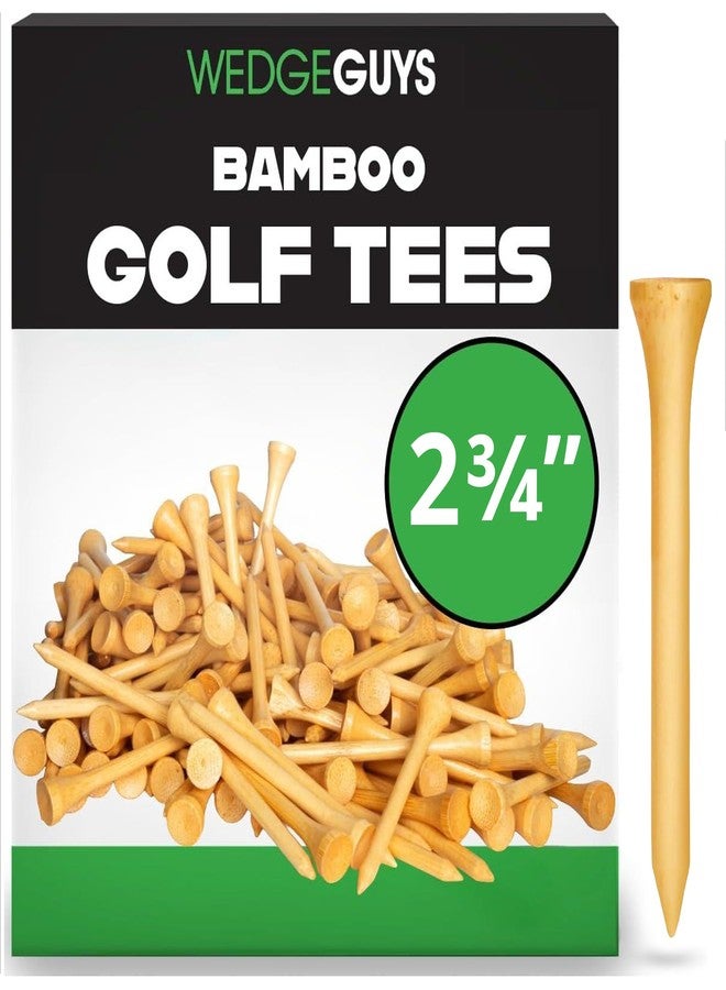 Wedge Guys Bamboo Golf Tees 2-3/4 Inch - 100pcs. - Stronger Than Wooden Golf Tees Biodegradable & Less Friction, PGA Professional Approved - Image 1