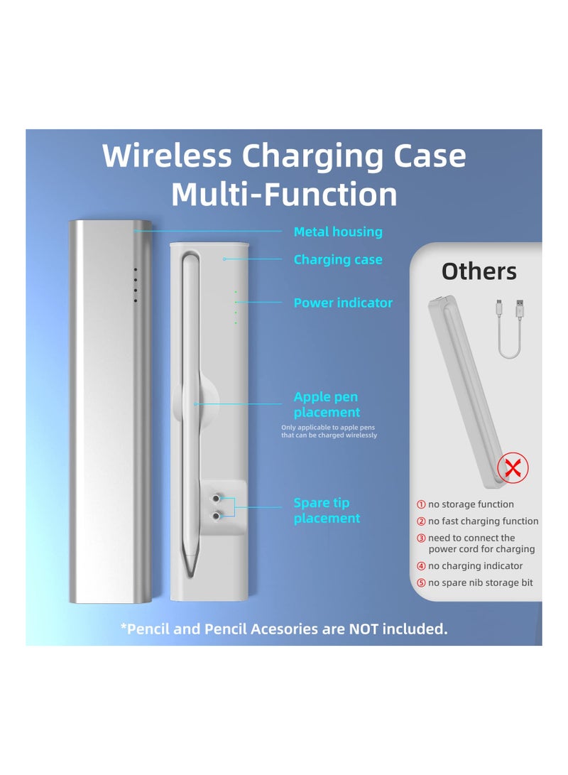 Charging Case Compatible with Apple Pencil 2nd Gen Only, Magnetic Charging Case Charging Adapter Magnetic Charging Adapter Stylus Pen Charger Casefor iPad Pen 2nd Gen with LED Indicator - Image 5