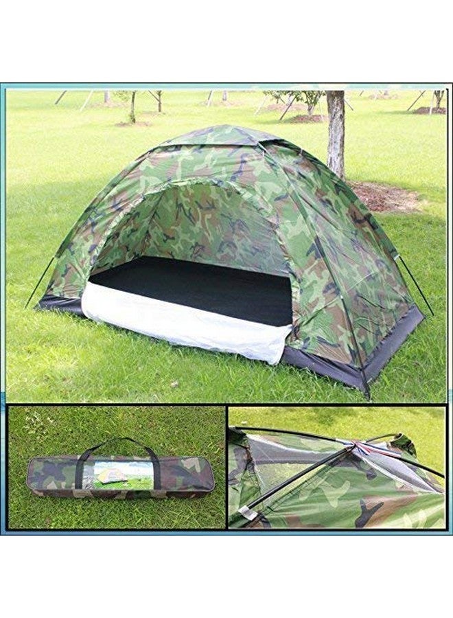 نيام خيمة نيام بوليستر محمولة قابلة للطي للتخييم العسكري والنزهات مقاومة للماء تتسع لـ 2/4 شخص (أخضر عسكري) (شخصين) - Image 2