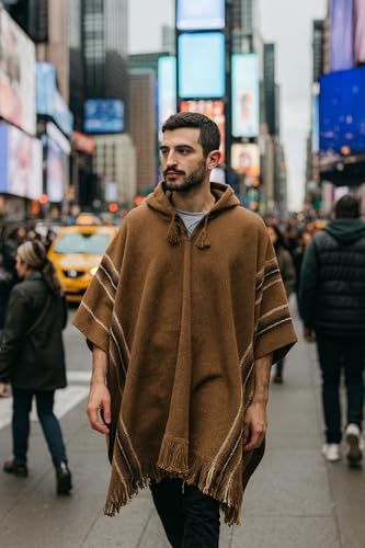 Gamboa Alpaca Poncho for Mens Pancho Mexican Hooded Cowboy and Western Ponchos Adult Blanket - Image 3