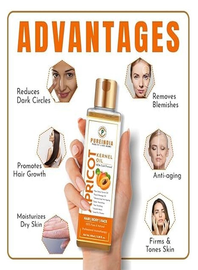Pureindia Apricot Oil Cold Pressed | Suits Most Skin Types, Anti-aging, Shiny Nails, Hair Growth, Face & Body | 100 Ml | For Men & Women. Gattu Ka Tel. Anti- Ageing Oil. - Image 3