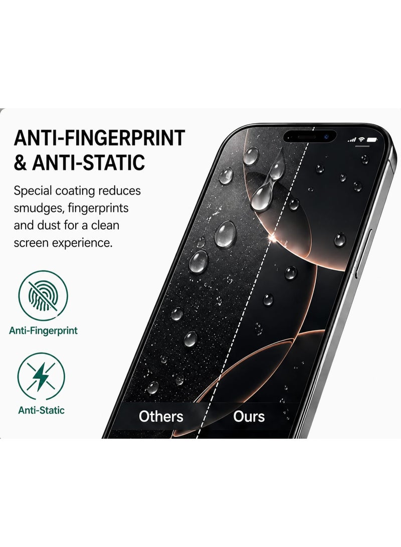 جينزي واقي شاشة زجاجي مقوى شفاف لهاتف iPhone 17 Pro Max مع علبة سهلة التركيب، زجاج عالي الوضوح فائق الشفافية بقوة 9H، محاذاة تلقائية خالية من الفقاعات، مقاوم لبصمات الأصابع، متوافق مع أغلفة الحماية – علبة ماجيك جلاس - Image 4