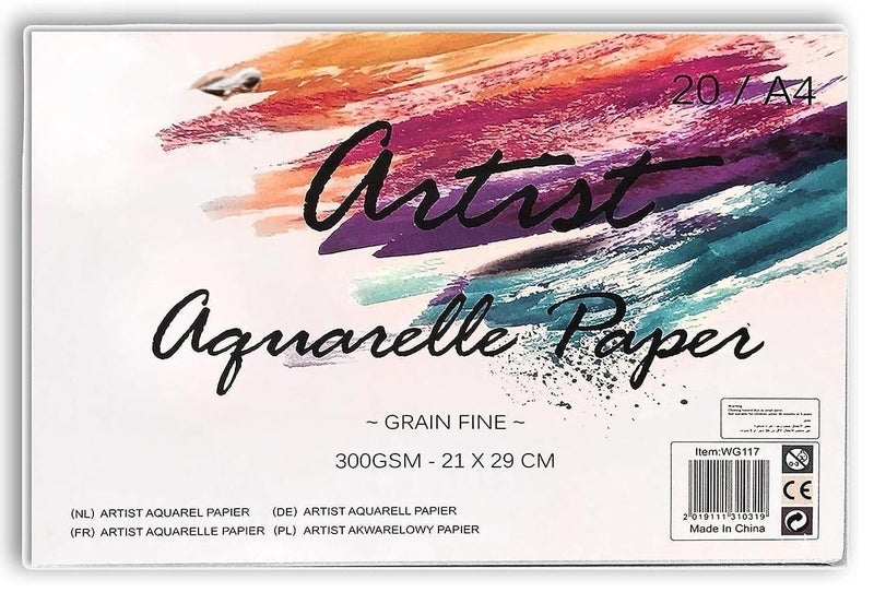 MARKQ Watercolor Paper Pad, A4 Sketchbook for Watercolour Painting Art Drawing Sketching Mixed Media, 300 gsm, 20 Sheets - Image 1