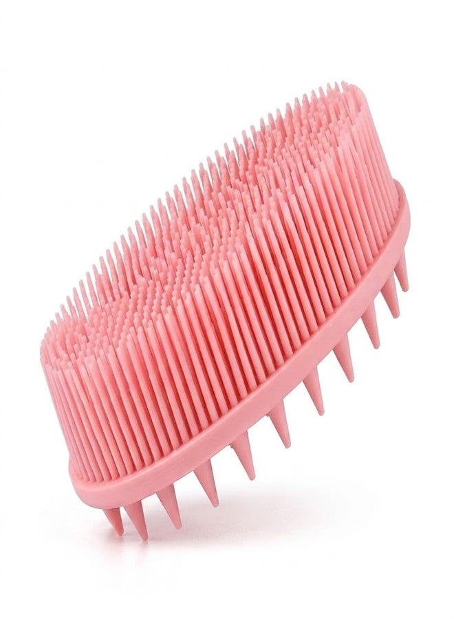 ZOIY Silicone Bath Body Scrubber Brush for Men & Women – Soft Silicone Shower Scrubber for Body & Face, Gentle Exfoliating Body Brush with Rich Lather, Deep Cleansing, Massage Nodes & Non-Slip Grip Handle, Pink (1 Pack) - Image 1